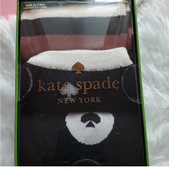 NIB Kate Spade 3pk of Socks. In Gift Box - Picture 3 of 7